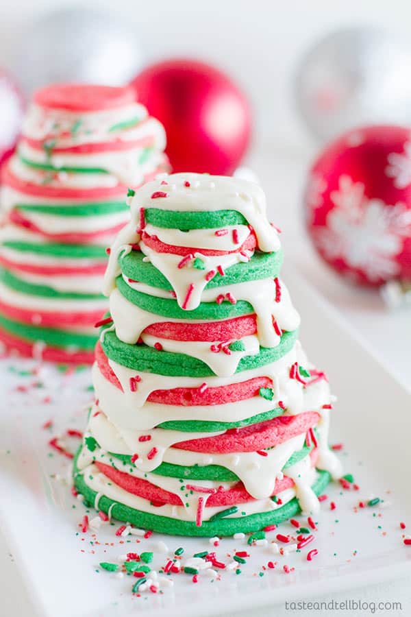 christmas tree stacked cookies