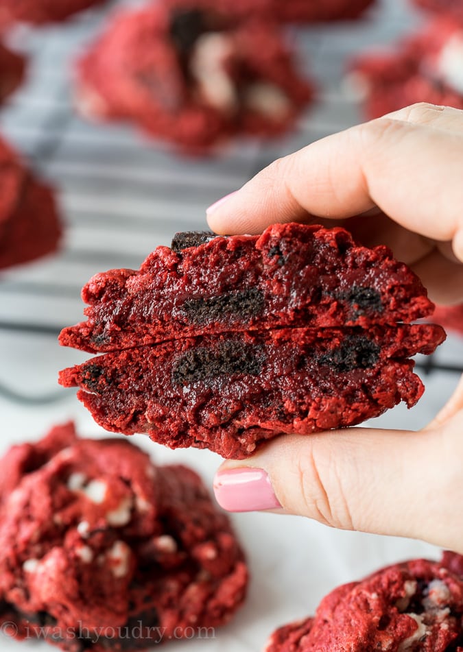 red velvet gooey butter cake cookies