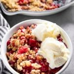 cherry crisp with ice cream