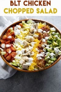 chopped salad with tomato bacon and chicken