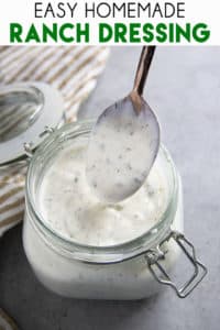 Easy Homemade Ranch Dressing is the absolute best, super flavorful ranch dressing made from scratch!  Learn how simple it is to make your own ranch at home!