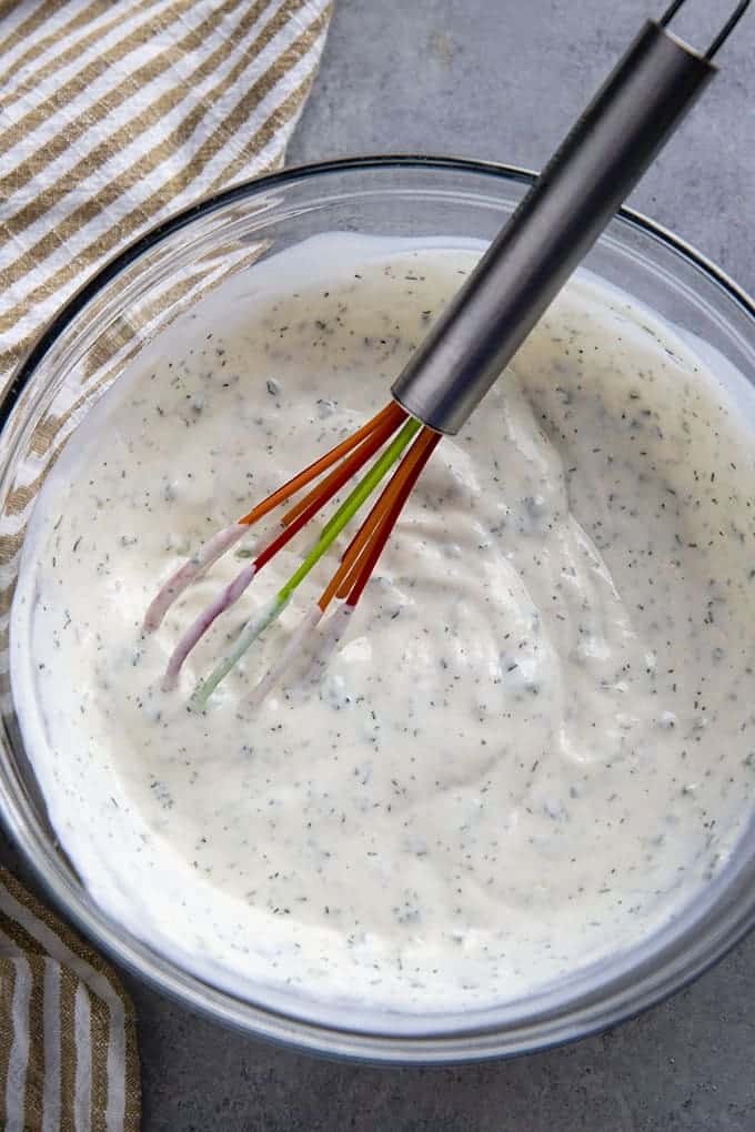 ranch dressing in a bowl