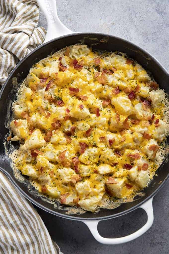 ranch potatoes in skillet