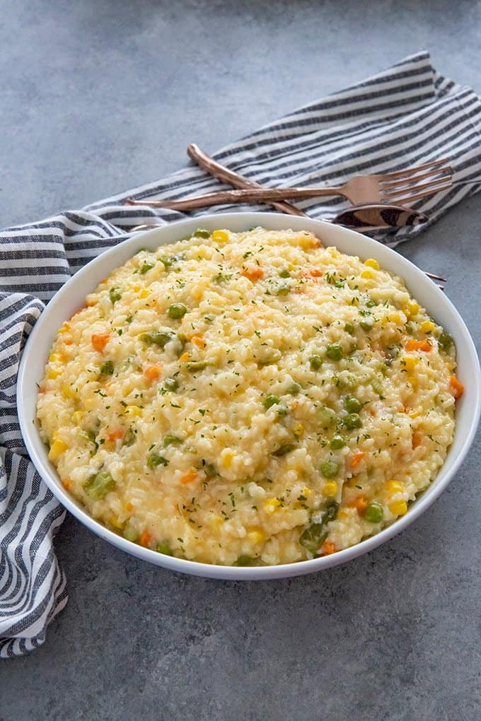 cheesy rice with vegetables made in instant pot