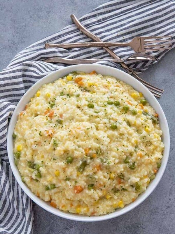 cheesy rice with vegetables