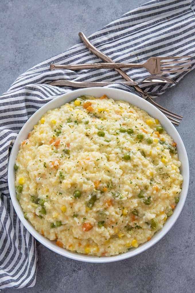 cheesy rice with vegetables 