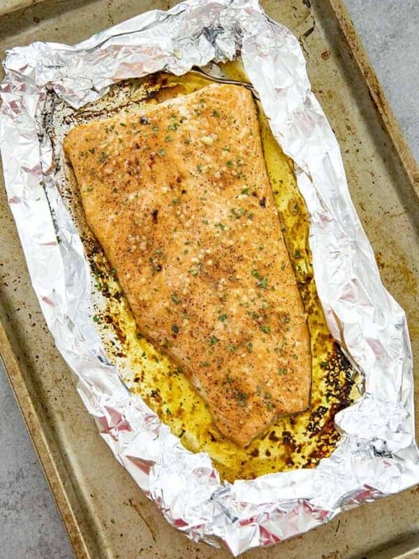 Salmon baked in foil