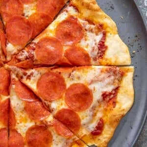 sliced thin crust pizza