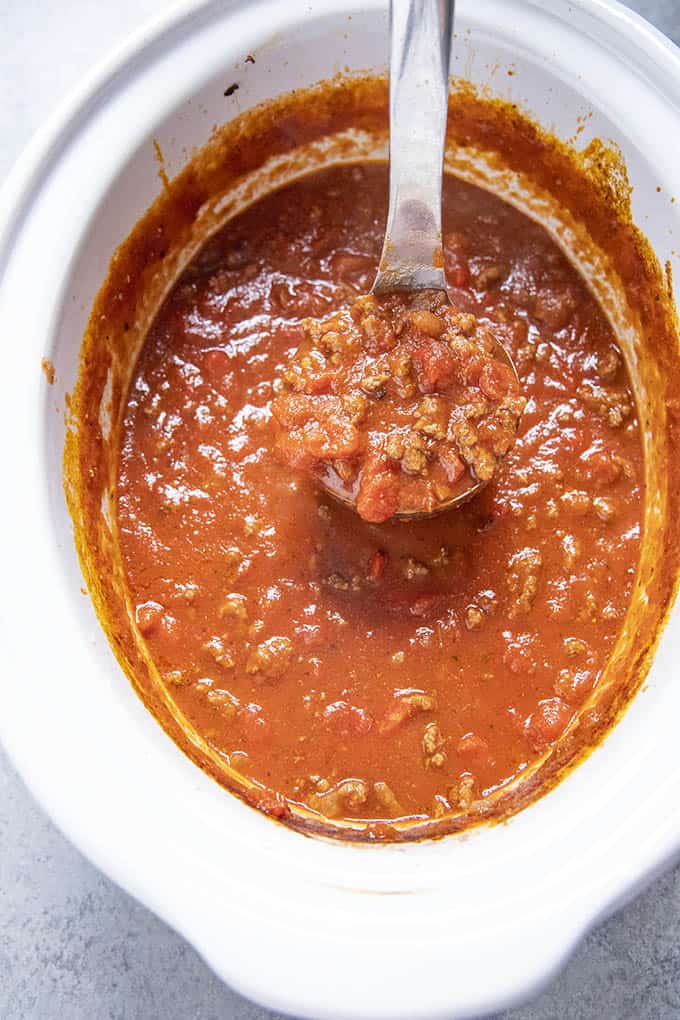 spaghetti sauce in crockpot