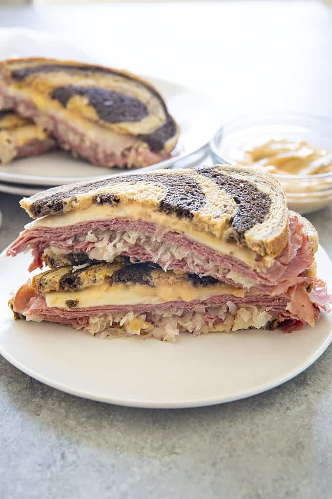 reuben sandwich on plate