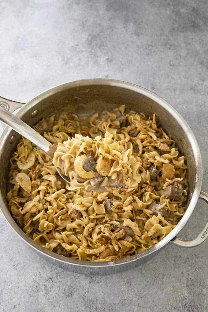 French Onion Beef and Noodles - The Salty Marshmallow