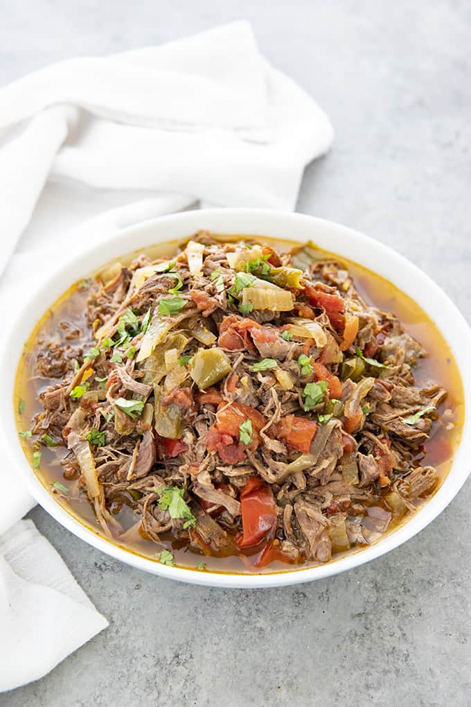 beef machaca in a bowl