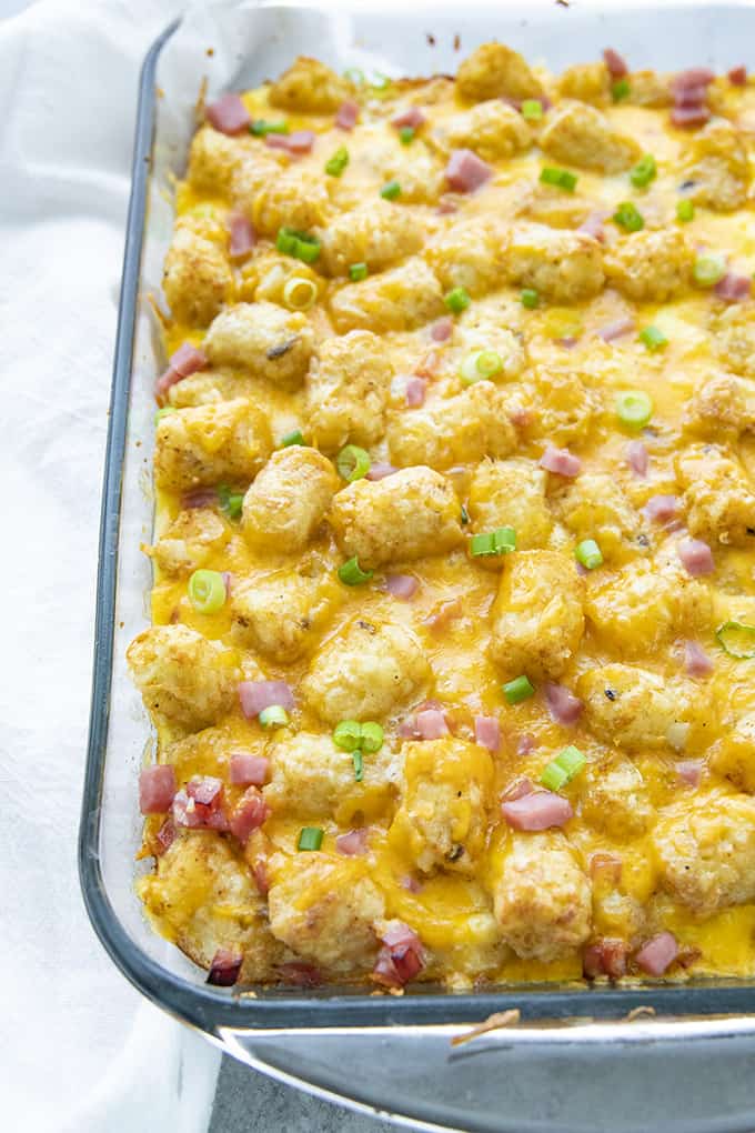 Tater Tot Breakfast Casserole - The Salty Marshmallow