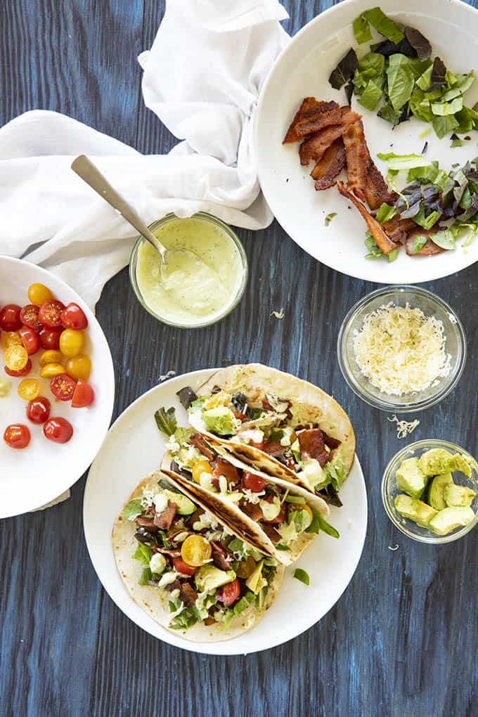 blt tacos on a plate