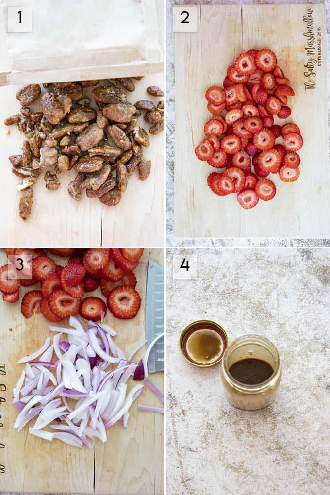 ingredients for spinach salad