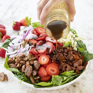 strawberry spinach salad with dressing