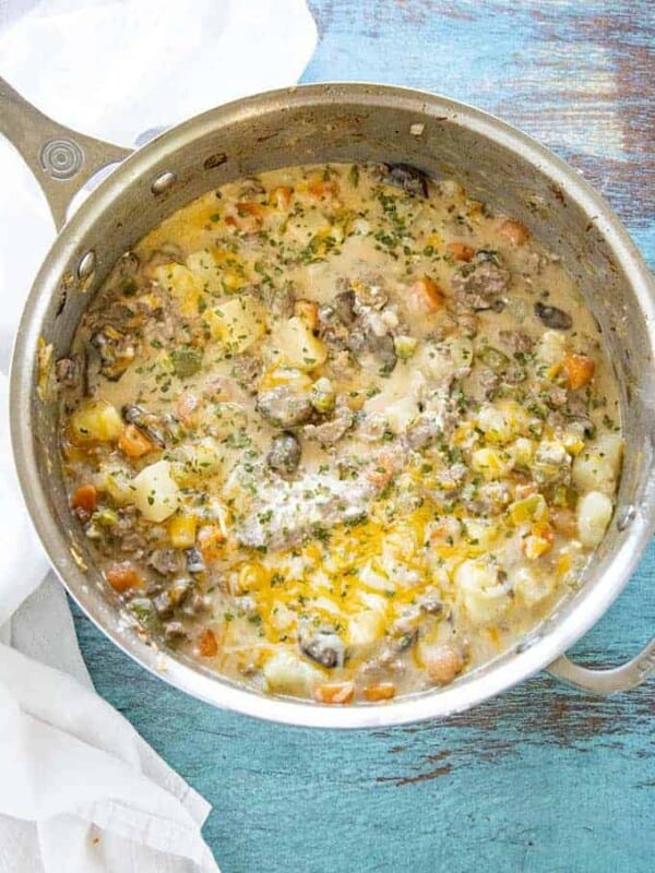 ground beef recipe with ground beef and potatoes in one pan