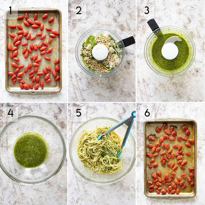 photo collage how to make pesto pasta