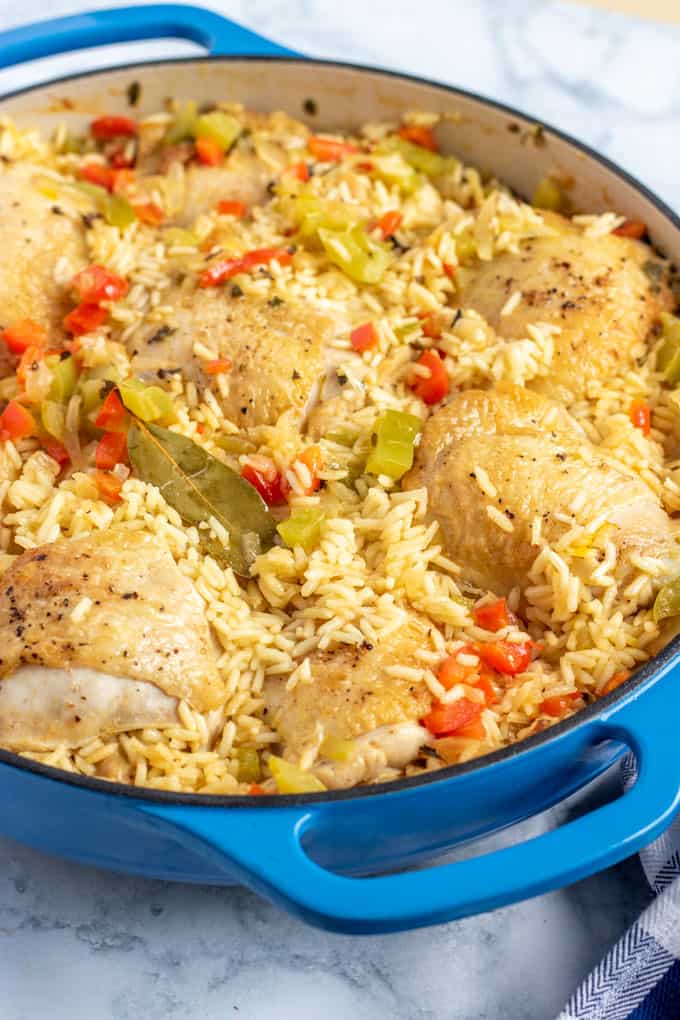 arroz con pollo après la cuisson