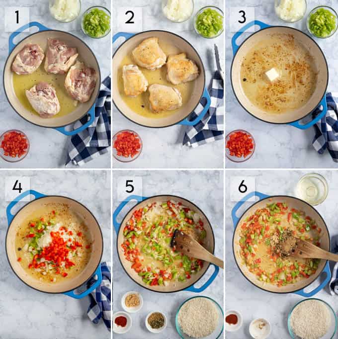 arroz con pollo step by step instructions 1-6