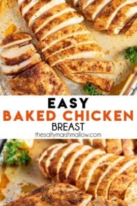 Baked Chicken Breast seasoned with a simple dry rub mixture and baked to tender and juicy perfection. This Baked Chicken Breast recipe is easy to make and incredibly flavorful!