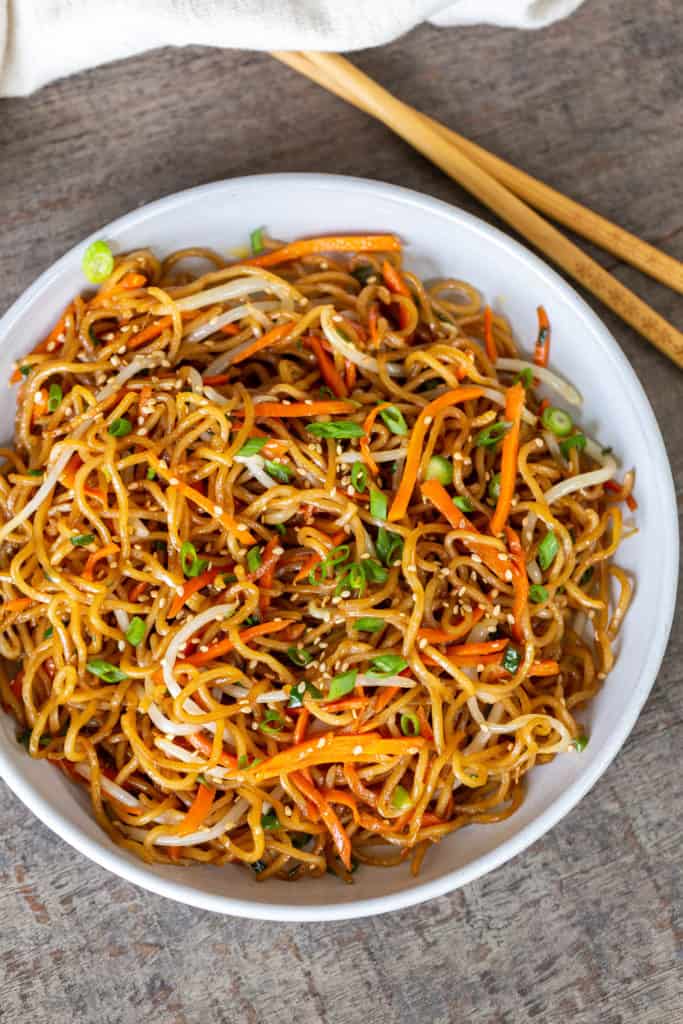 Pan-Fried Noodles in a plate