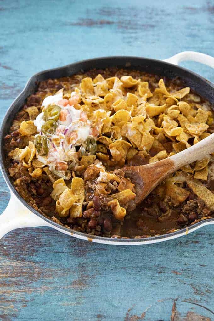 Instant Pot Chili Frito Pie - Eating in an Instant