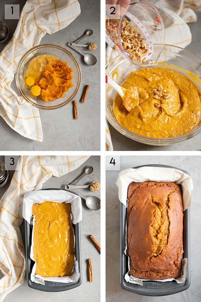 pumpkin bread process photos