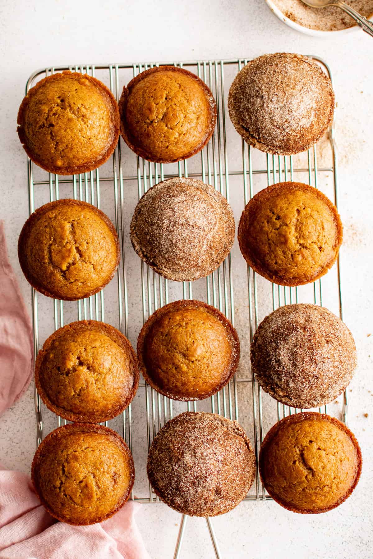 pumpkin muffins on a cooling rack