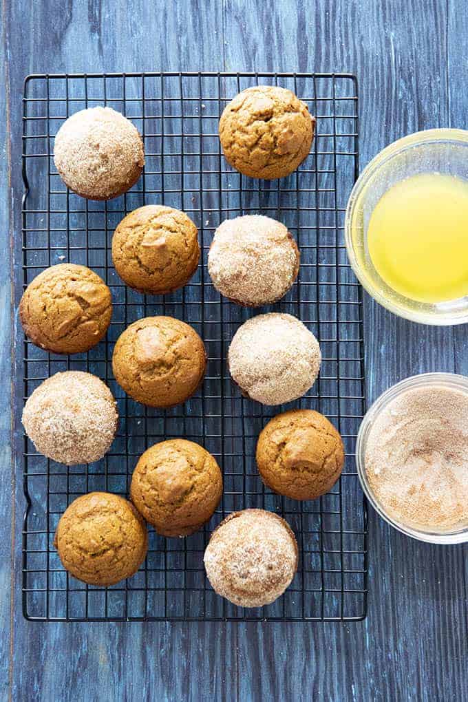 pumpkin muffins on a wire rack