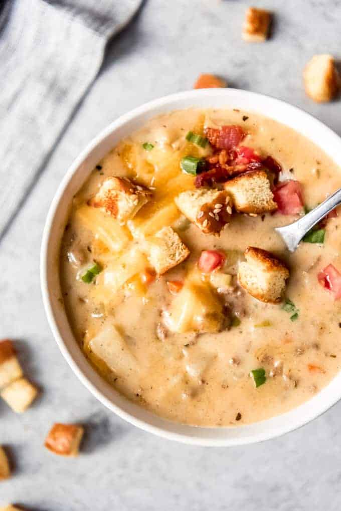Cheeseburger Soup - The Salty Marshmallow
