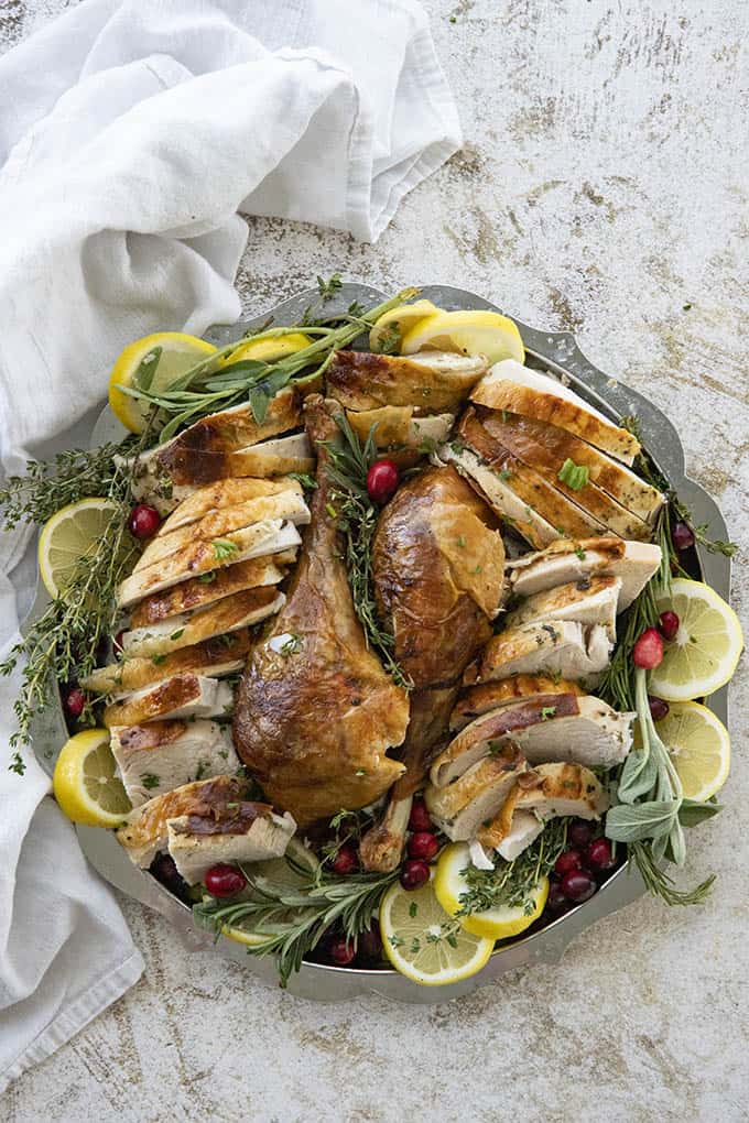 roast turkey recipe on platter