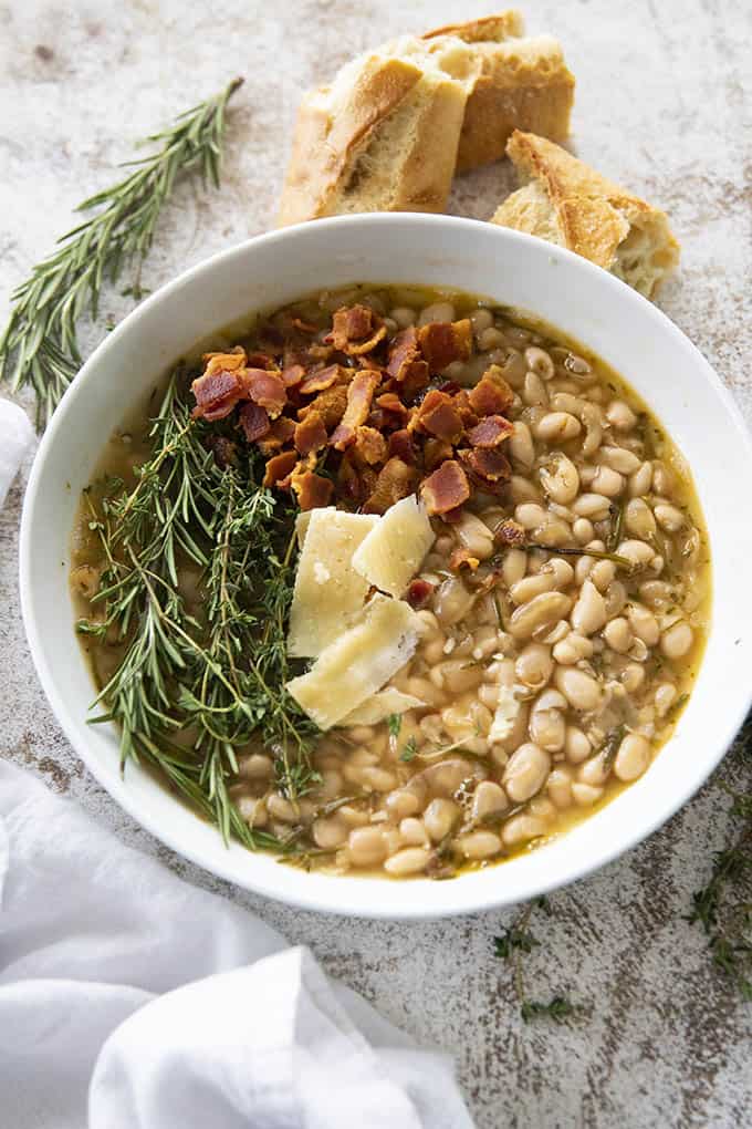 bowl of white bean soup