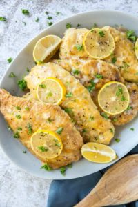 chicken francese on a plate
