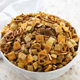 chex mix in bowl