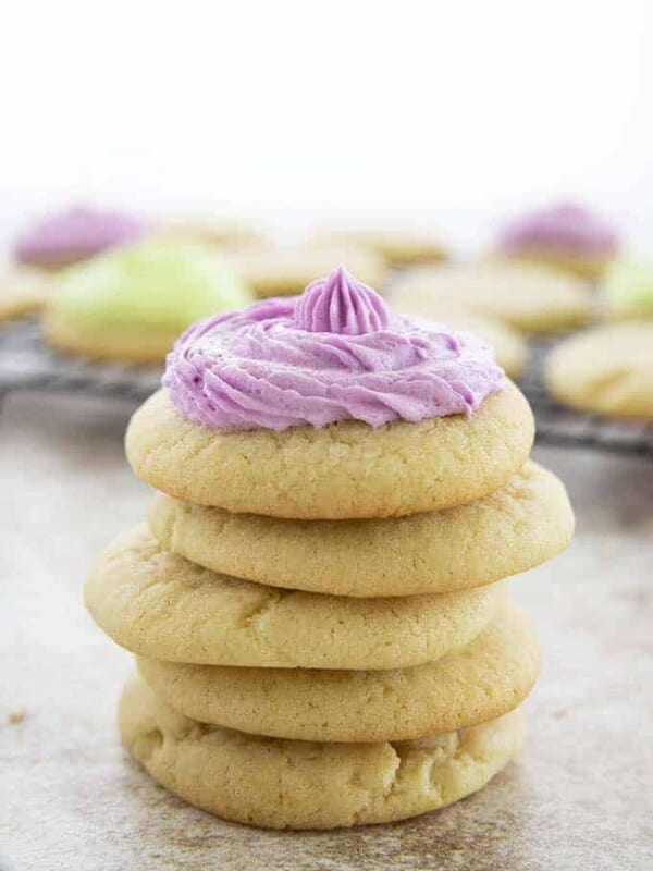 sugar cookies in a stack