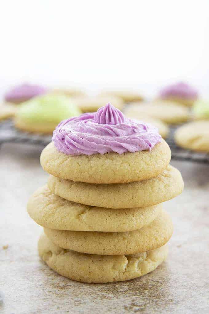 sugar cookies in a stack