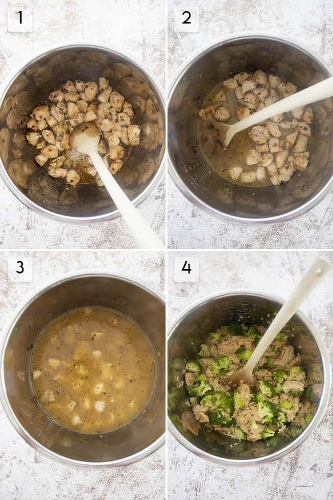 How to make instant pot chicken and rice photo collage