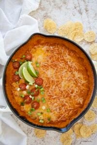 skillet of enchilada dip