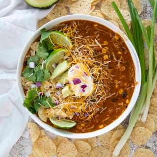 enchilada soup in bowl