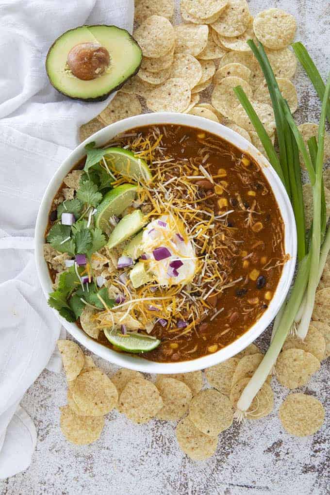 enchilada soup in bowl