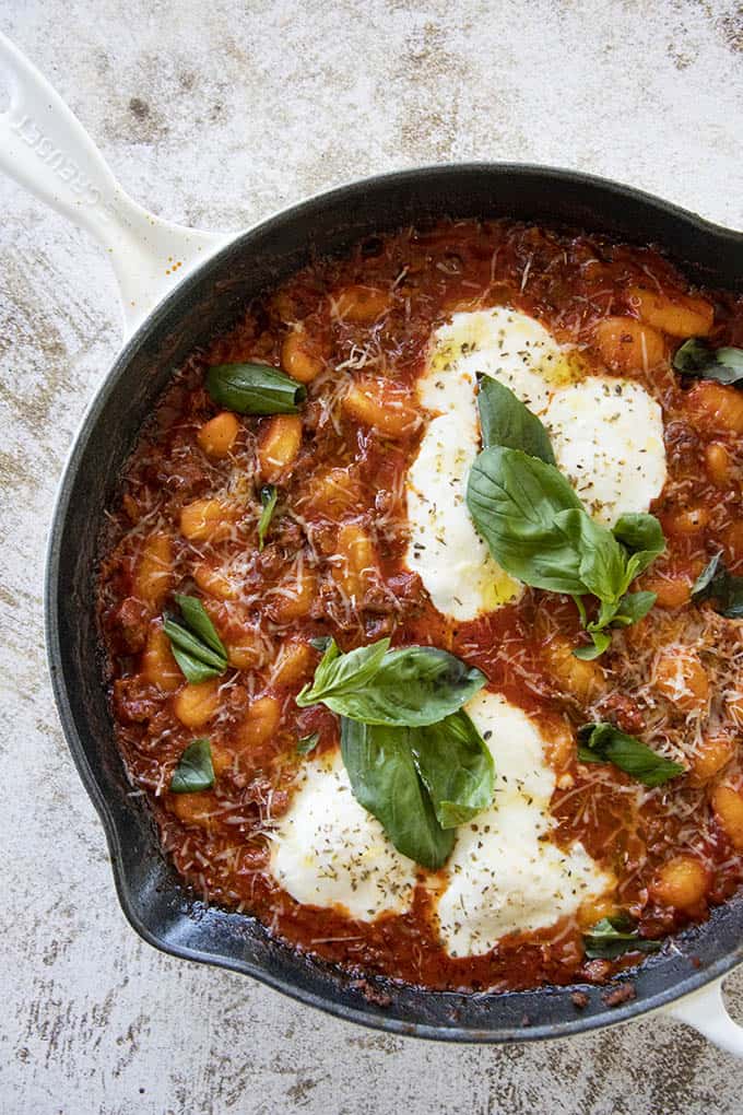 gnocchi in a skillet