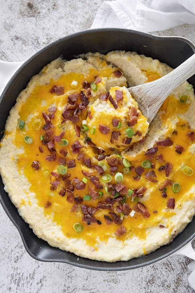 cauliflower casserole in pan