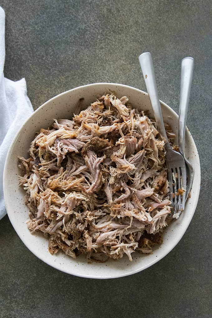 pulled pork in a bowl