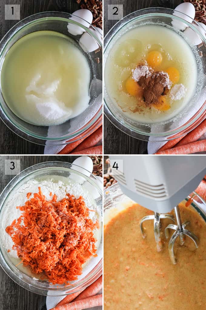 how to make carrot cake from scratch photo collage