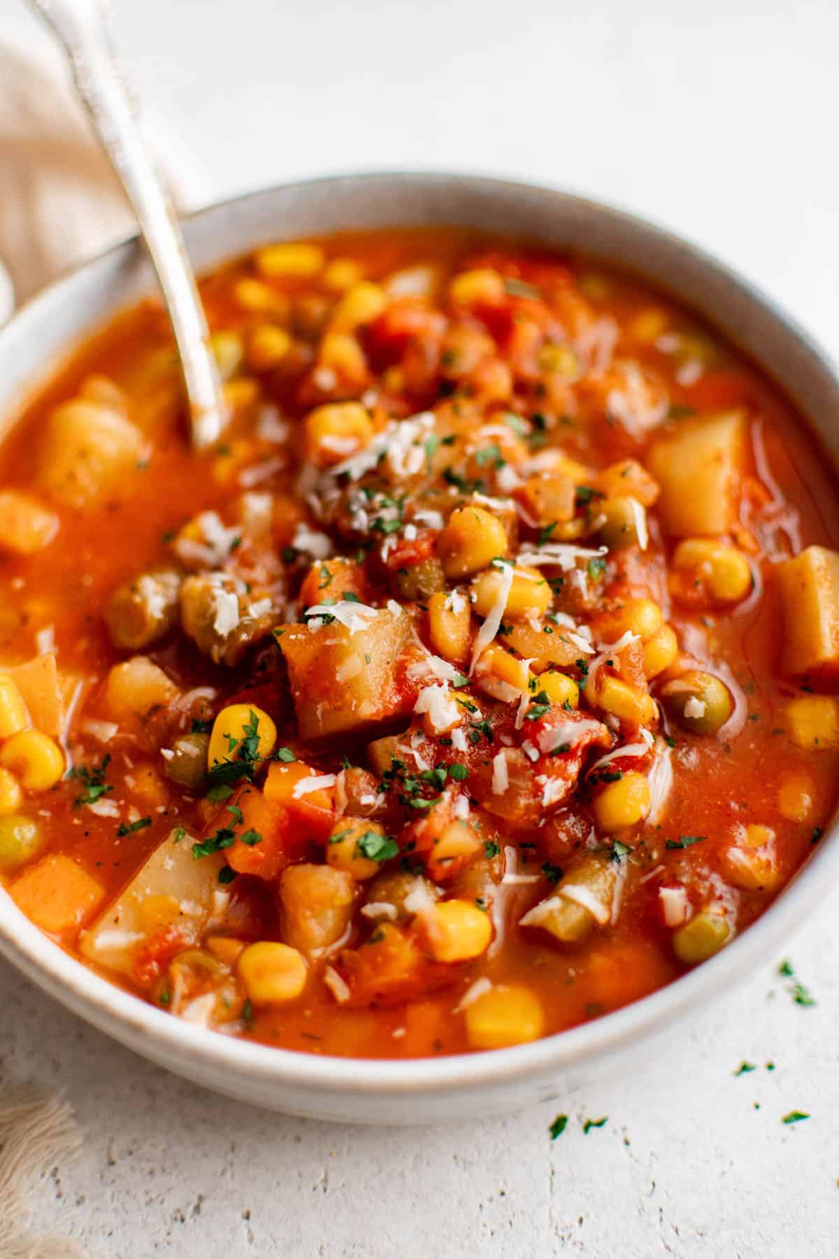 vegetable soup in a bowl