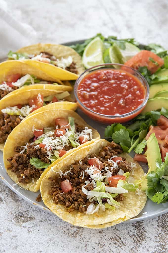 ground beef tacos on a plate