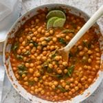 pan of chickpea curry