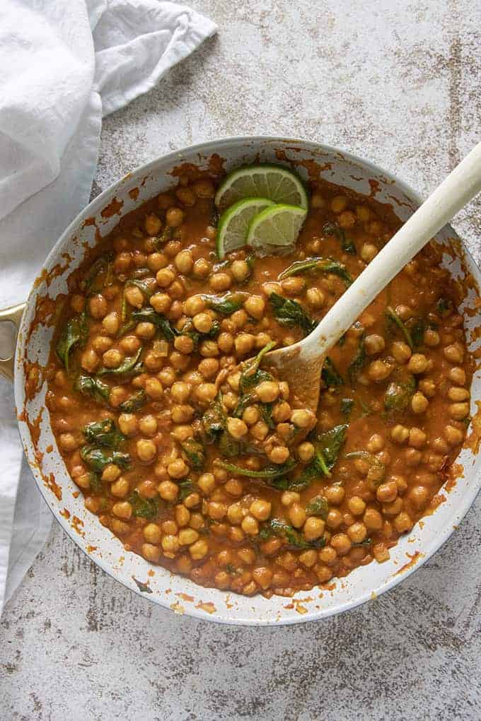 pan of chickpea curry