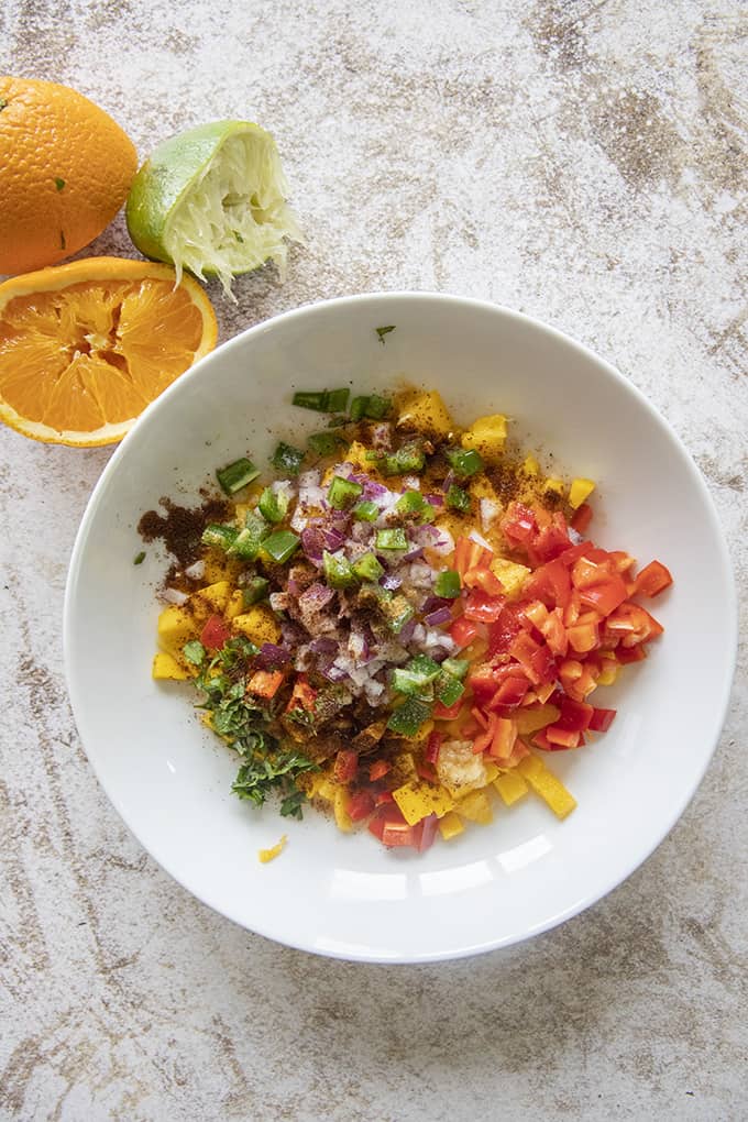 mango salsa in bowl